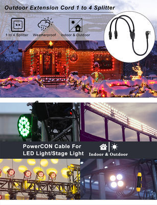 14AWG NEMA 5-15P auf Dual PowerCON Y-Splitter Kabel