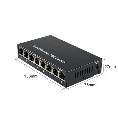 8-Port-Reverse PoE-Switch mit 12V Gleichstrom-Ausgang für IP-Kameras
