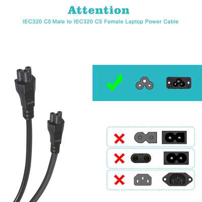 EU Schuko auf C5 Netzkabel 3-adrig 1,5M 250V für Laptop-Netzteil