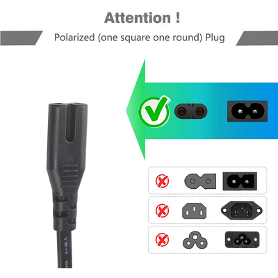 EU 2-Pin auf C7 Netzkabel 2,5A 250V für Elektronik