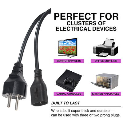 VDE H05VV-F 3G1.0mm2 Schuko zu C14 Stromkabel für Server