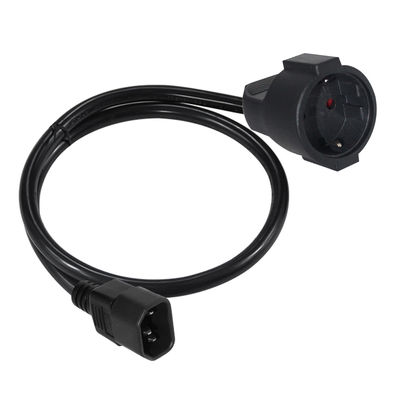 VDE CE-geprüftes IEC C14 auf Schuko Adapterkabel H05VV-F 3G1,0mm²