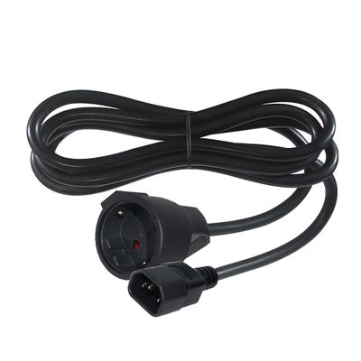 VDE CE-geprüftes IEC C14 auf Schuko Adapterkabel H05VV-F 3G1,0mm²