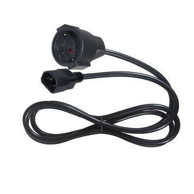 VDE CE-geprüftes IEC C14 auf Schuko Adapterkabel H05VV-F 3G1,0mm²