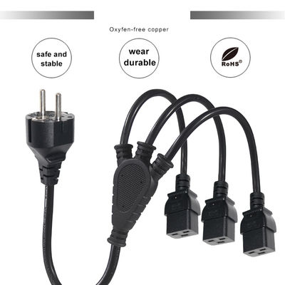 CEE 7/7 bis Triple C19 Stromsplitterkabel für Serverracks