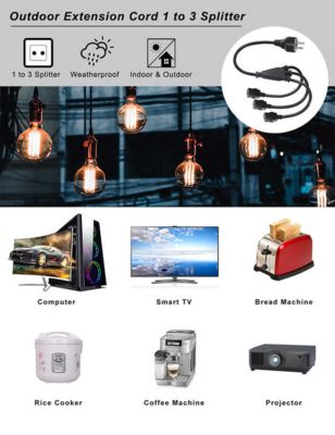 CEE 7/7 bis Triple C19 Stromsplitterkabel für Serverracks