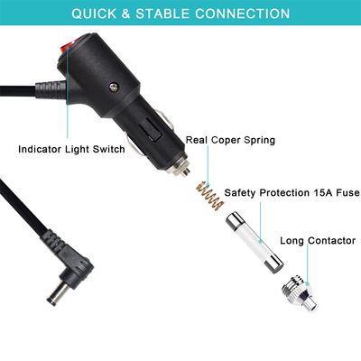 12V Auto-Steckdosen-Verlängerung Multi-Socket-Splitter-Adapter DC-Verlängerungskabel für Zigarettenanzünder GPS Dashcam