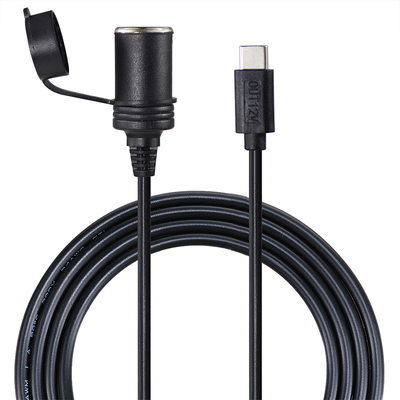 12V Zigarettenanzünder-Buchse auf USB-C-Netzadapter-Konverter DC-Ausgangsstecker mit Typ-C-Anschluss für Telefon, Tablet, GPS, Dashcam