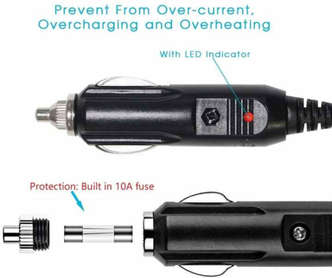 12V Auto-Zigarettenanzünder-Stecker auf OBD2-Anschluss Diagnose-Stromkabel mit Sicherung für Automotive Scanner Code-Lesegerät ECU