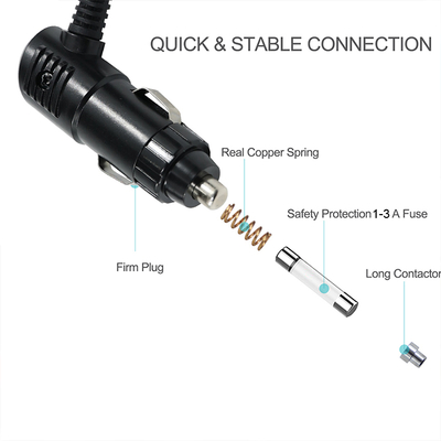 12V 3A Winkel Zigarettenanzünder Stecker auf DC 2,1mm Stromkabel