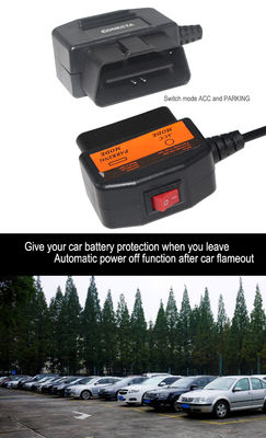 OBD-Festverdrahtungskit mit Schalter für Dashcam DVR-Stromkabel, Dauerstrom, Niederspannungsabschaltung, Step-up-DC-Kabel