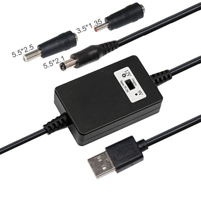 USB zu 9V 12V Gleichspannungstromwandler Kabel Steigerung Adapterkabel mit 5.5x2.1mm Anschluss für Router Kamera Lautsprecher Modem LED