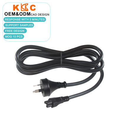 SAA-zertifizierte 3-Pin-AU-Stecker für IEC C5 Stromkabel 10A/250V Wechselstromkabel 1,8 m Schwarz