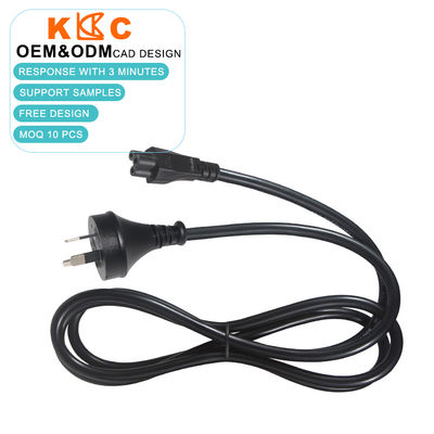 SAA-zertifizierte 3-Pin-AU-Stecker für IEC C5 Stromkabel 10A/250V Wechselstromkabel 1,8 m Schwarz