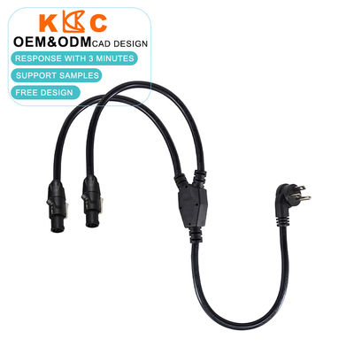 US-Stecker auf Dual PowerCON Splitterkabel 2-Port AC-Verlängerungskabel für Audio, Beleuchtung, Bühne und professionelle Ausrüstung