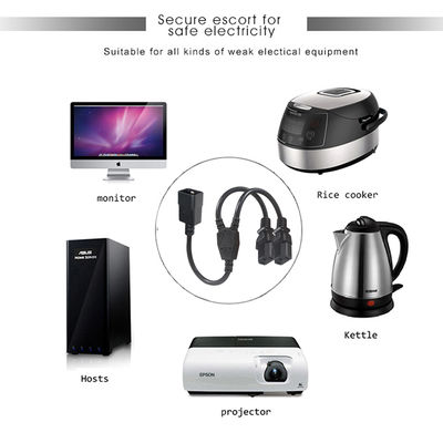 IEC 320 C13 auf C20 Stromverlängerungskabel 14 AWG für Server-Racks und Hochleistungs-PDUs, schwarzes Stromkabel, 15 Ampere, 250 V