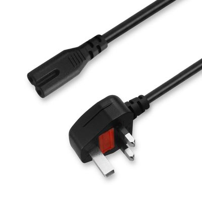 Vereinigtes Königreich Stecker an IEC C7 Stromkabel 1,5 m reines Kupfer Schwarz