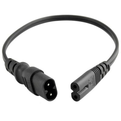 0.5M VDE 250V 2.5A H03VVH2-F 0,75MM2 2 Kern IEC C7 bis IEC C8 Stromverlängerungskabel