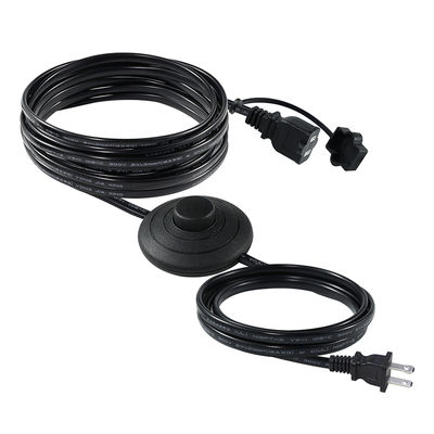NEMA 1-15P zu US Power Outlet Extension Cord mit Fußpedalschalter - Inline Step Control Cable für Lampen, Schreibtischlicht, Heimgebrauch