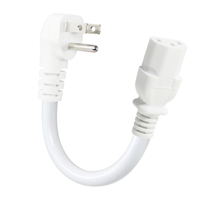 Winkel NEMA 5-15P auf C13 Netzkabel - 3-poliger US-Stecker auf IEC C13 AC-Kabel für Monitor, Server, PDU, 10A 125V