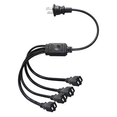 1-zu-4 NEMA 1-15P Flat Plug Power Splitter - platzsparende 125V 15A Multi-Outlet Erweiterung für Zuhause / Büro