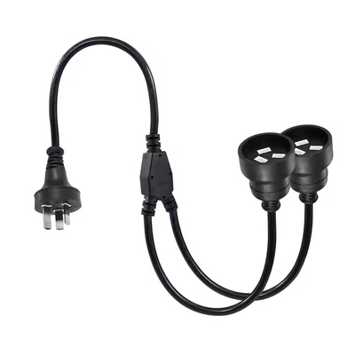 AU-Stecker auf 2 x AUS-Buchsen-Splitter-Verlängerungskabel - Australisches 3-poliges Netzstromkabel