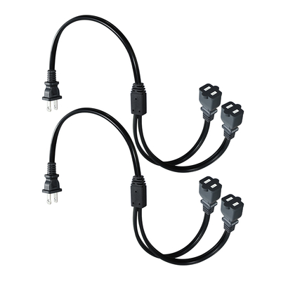 NEMA 1-15P bis 1-15R 2-Spitzen-Verlängerungskabel 110V-250V Kupfer-PVC