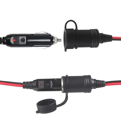 12V Zigarettenschalter für Autos mit Dual Socket Splitter Verlängerungskabel Adapter für DC-Stromversorgung GPS Dash-Kamera Tablet