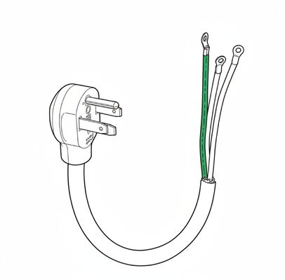 6AWG 125/250V 50A 3-poliger NEMA 14-50 Stecker auf 10 Ringkabelschuh 2m Netzkabel für Kochfeld, Herd und Wohnmobil-Landanschluss